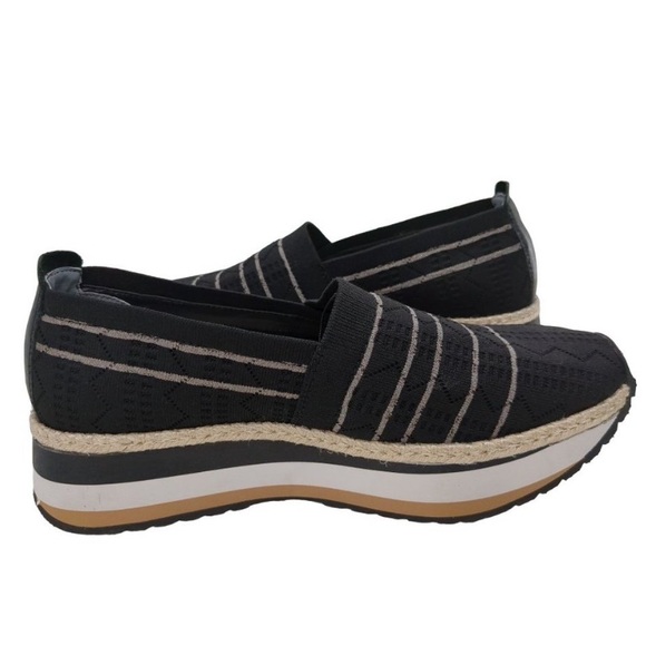 NEW! OTBT Islander Espadrille Sneaker Shoe Black Stretch Knit Platform - sz 9.5 - Picture 5 of 10